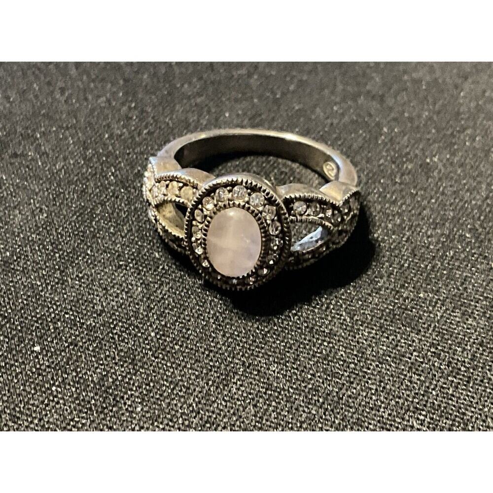 925 Quartz Rhinestone Size 7.25 Ring